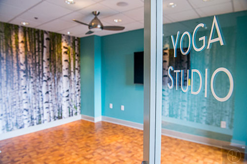 A yoga studio is included in the amenities at The Brady off of Howell Mill Rd. on the west side of Atlanta.