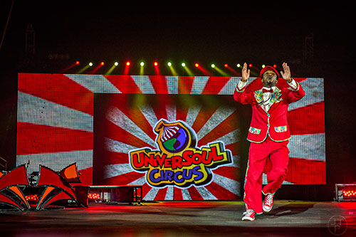 Sifiso takes the stage during the opening night of the UniverSoul Circus in Atlanta on Wednesday, February 3, 2016. 