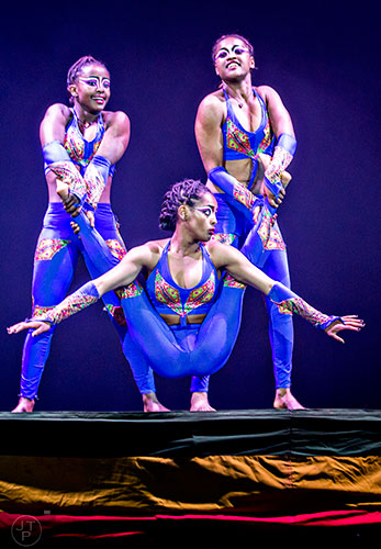 Trinity performs during the opening night of the UniverSoul Circus in Atlanta on Wednesday, February 3, 2016.  