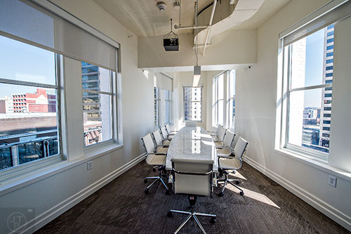 Collaborative work space with offices and conference rooms on the sixth and seventh floors inside FlatironCity in Atlanta.