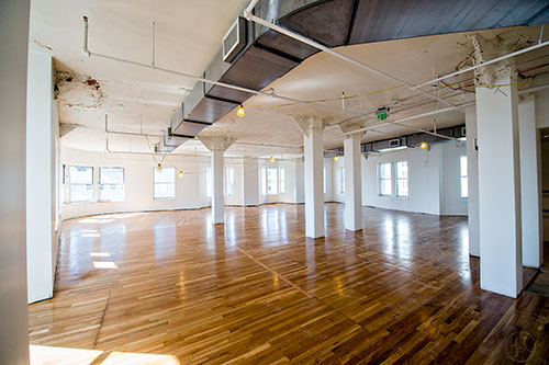 Light floods into the future home of Launch on the ninth floor of FlatironCity in Atlanta.