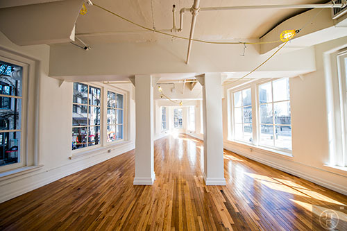 Light floods into a still available space on the second floor of FlatironCity in Atlanta.
