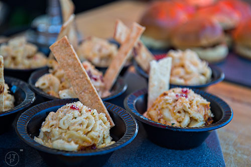 Hard Rock Cafe serves up some twisted mac & cheese during the Atlanta Brunch Festival at Fourth Ward Park in Atlanta on Saturday, March 5, 2016. 