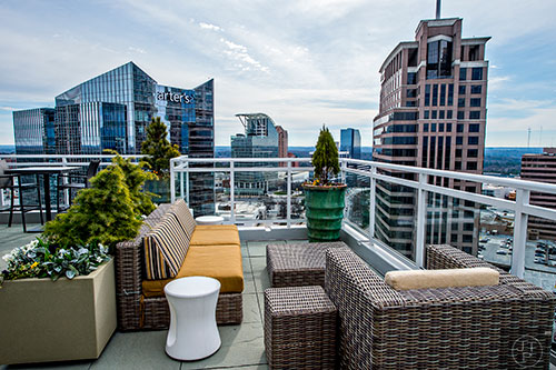 The 26th floor terrace lounge at The High Rise at Post Alexander in Buckhead.