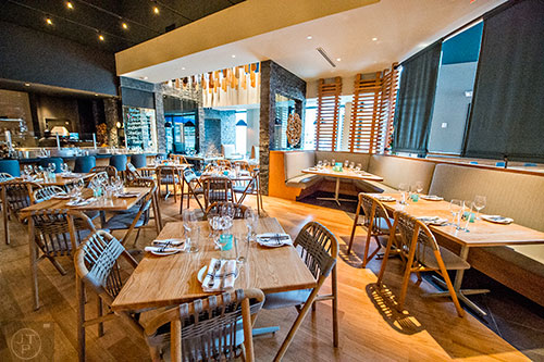 The main dining area at Drift Fish House & Oyster Bar.