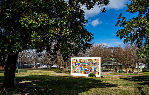 The mural and gazebo at Howell Park in the West End.