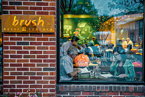 Brush Sushi Izakaya in Decatur on a Friday night.