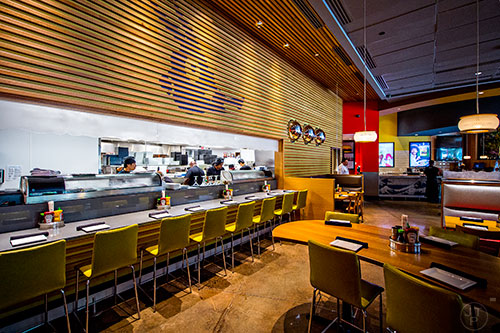 Sit at the sushi bar at Cowfish and watch the chefs at work or pull up a seat at one of the many fun tables.