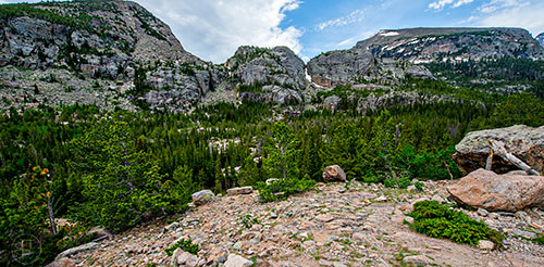 The trail leading to Loch Vale inside Rocky Mountain National Park in Colorado on Wednesday, June 22, 2016.