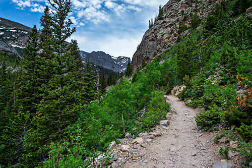 The trail leading to Loch Vale inside Rocky Mountain National Park in Colorado on Wednesday, June 22, 2016.