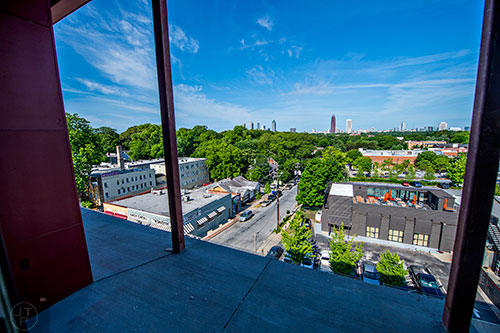 City views from a still unfinished patio on the upper floors at 675 N. Highland.