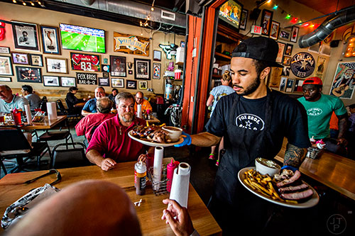 Lunch is served at Fox Bros. Barbecue off of Dekalb Ave. in Atlanta.