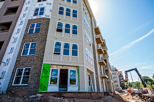 Construction continues on the apartments attached to Glenwood Place in Atlanta.