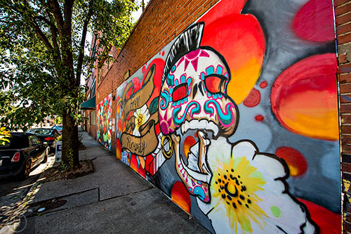 Some of the graffiti artwork on Walker Street in the Castleberry Hill neighborhood of Atlanta.