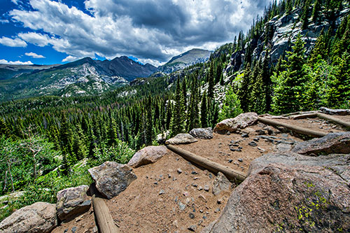 The trail leading towards Dream Lake inside Rocky Mountain National Park in Colorado on Monday, July 12, 2016.