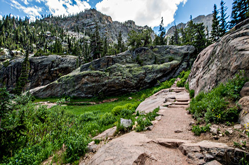The trail leading from Dream Lake to Emerald Lake inside Rocky Mountain National Park in Colorado on Monday, July 12, 2016.