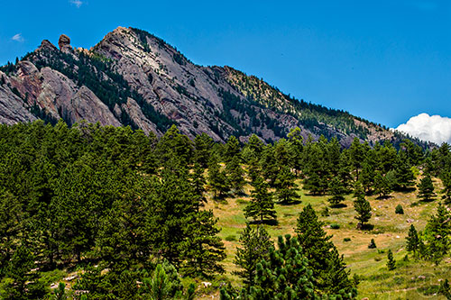 Devil's Thumb can be seen with Bear Peak in the background along Homestead Trail outside of Boulder, Colorado on Wednesday, July 20, 2016.
