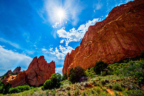 Signature Rock and South Gateway Rock inside Garden of the Gods outside of Colorado Springs on Monday, August 15, 2016.