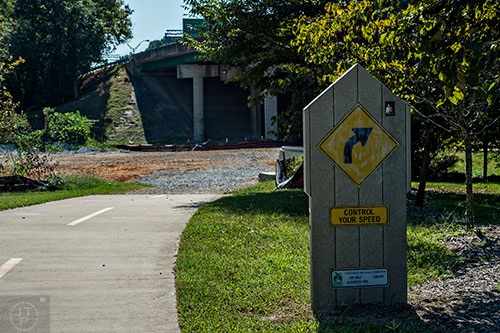 The Southwest Beltline Connector deadends into the construction path along the Westside Trail.