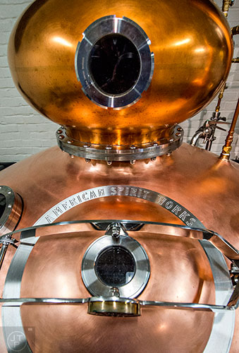 The copper still at American Spirits Whiskey Distillery in Atlanta.