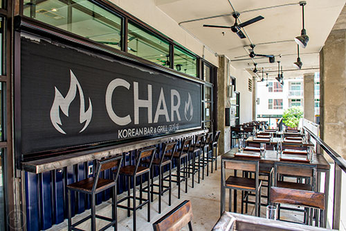 The outdoor patio at Char.