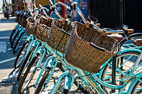Feel like taking a ride? Cafe + Velo can help with that. Bicycles for rent line the street outside of the shop.