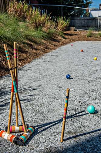 Cafe + Velo in Atlanta even has space for a croquet game on their outdoor patio.