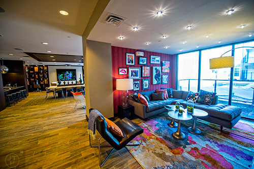 The Club Room at Station R in Atlanta is split into different sections with different styles.